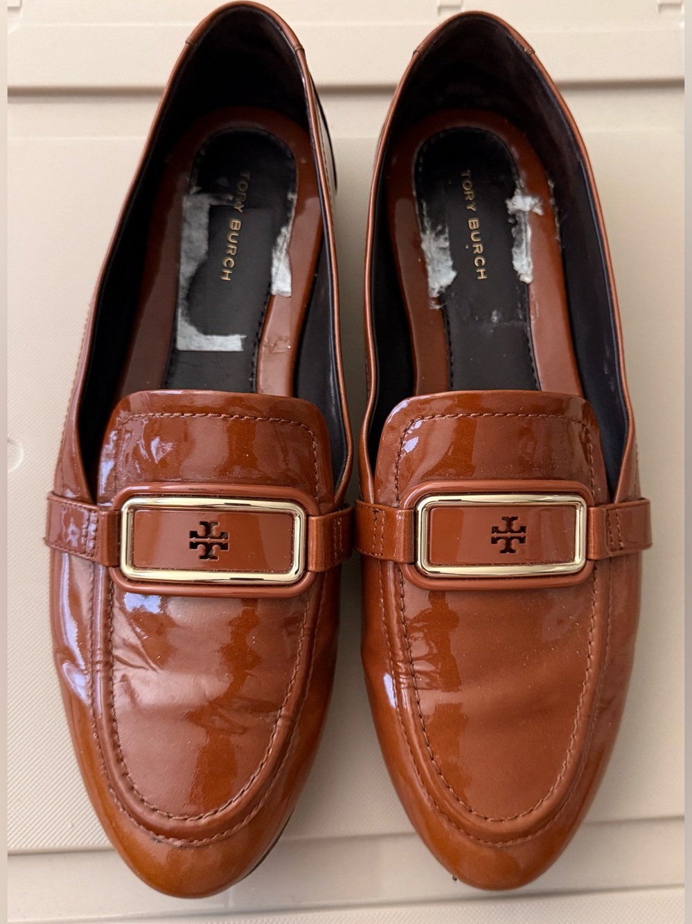 TORY BURCH GEORGIA LOAFER PATENT LEATHER FLATS - SIZE 8 - Picture 3 of 9